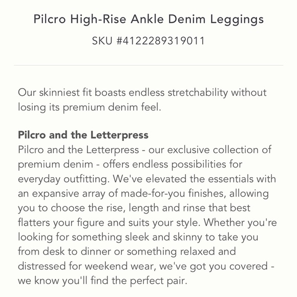 Anthropologie Pilcro High-Rise Ankle Denim Leggings - Picture 9 of 9